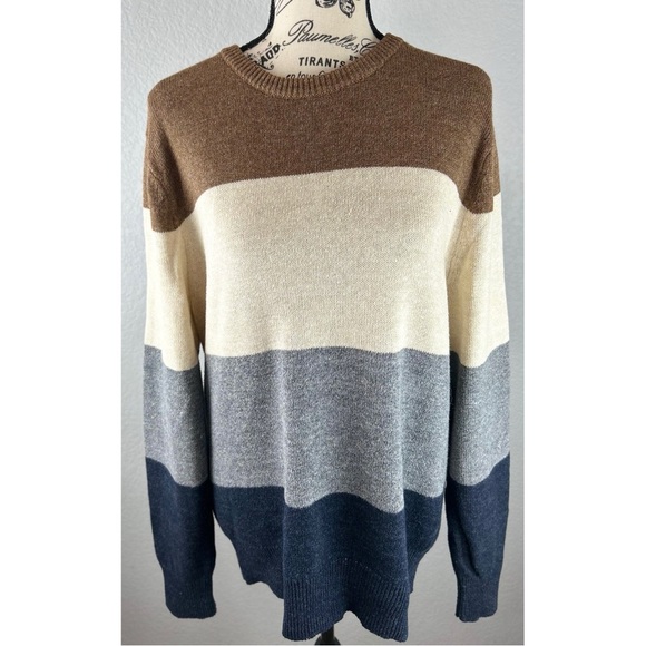 J. Crew Men’s Crewneck Colorblock Wool Blend Pullover Sweater, size Small - Picture 1 of 9